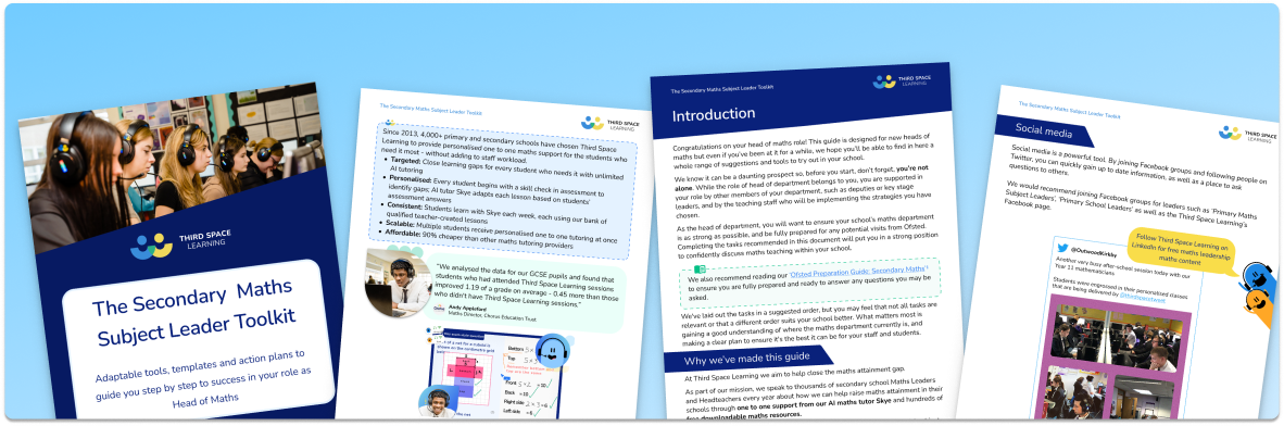 The Secondary Maths Subject Leader Toolkit