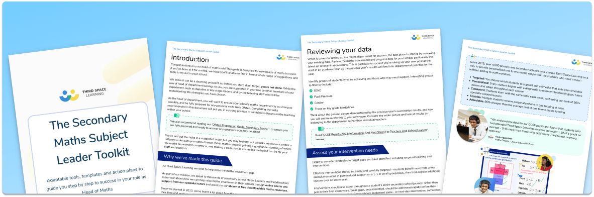 The Secondary Maths Subject Leader Toolkit