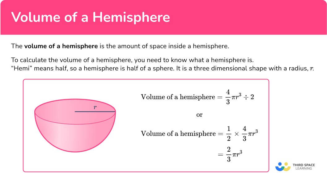 Volume of a Hemisphere - Math Steps, Examples & Questions