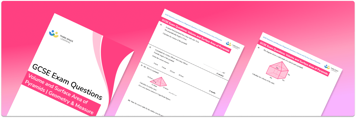 Volume And Surface Area Of Pyramids Exam Questions