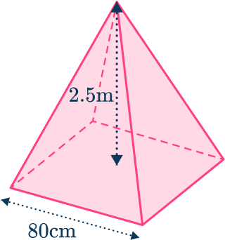 Volume of square pyramid 4 US