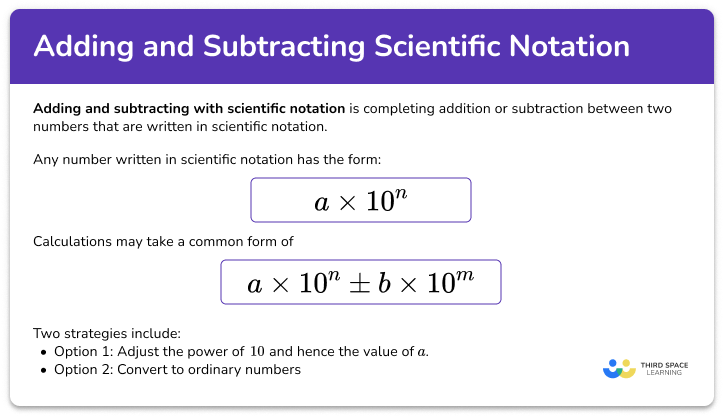 Adding and subtracting scientific notation