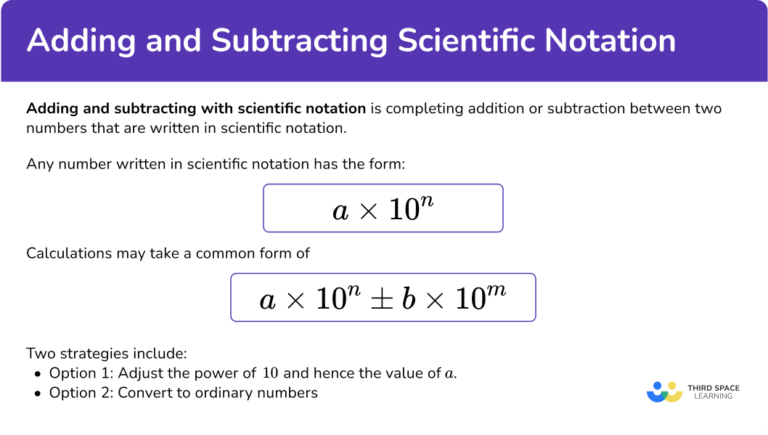 Adding And Subtracting Scientific Notation - Math Steps & More!