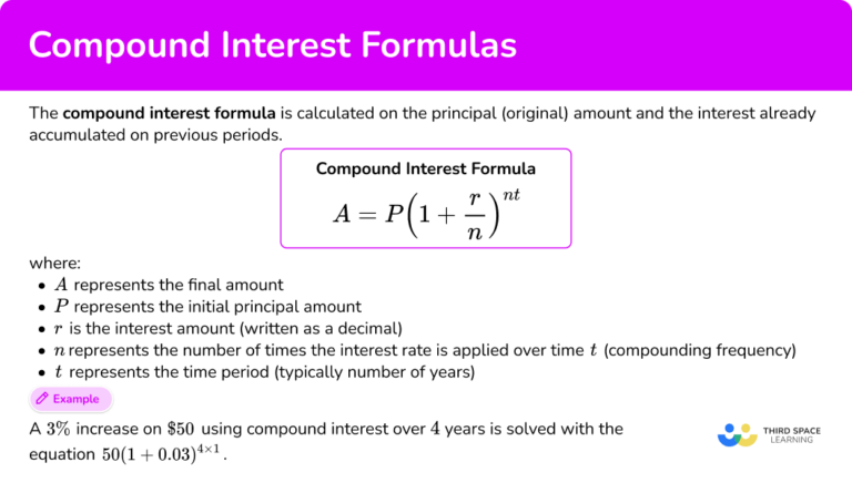 Compound Interest Formula - Math Steps, Examples & Questions