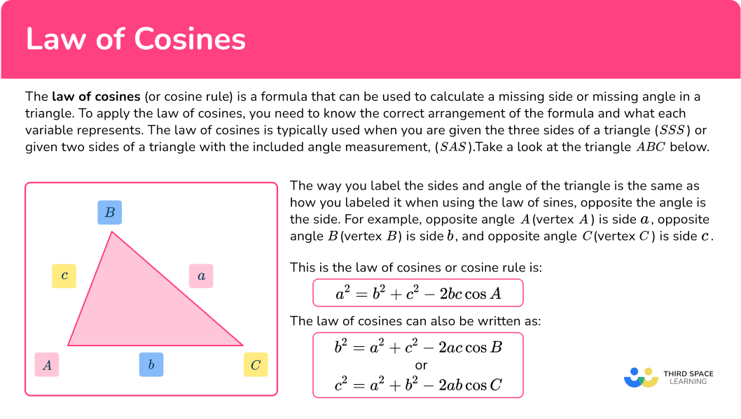 What is the law of cosines?