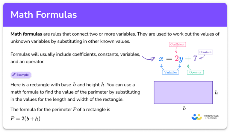 Math Formulas - Math Steps, Examples & Questions