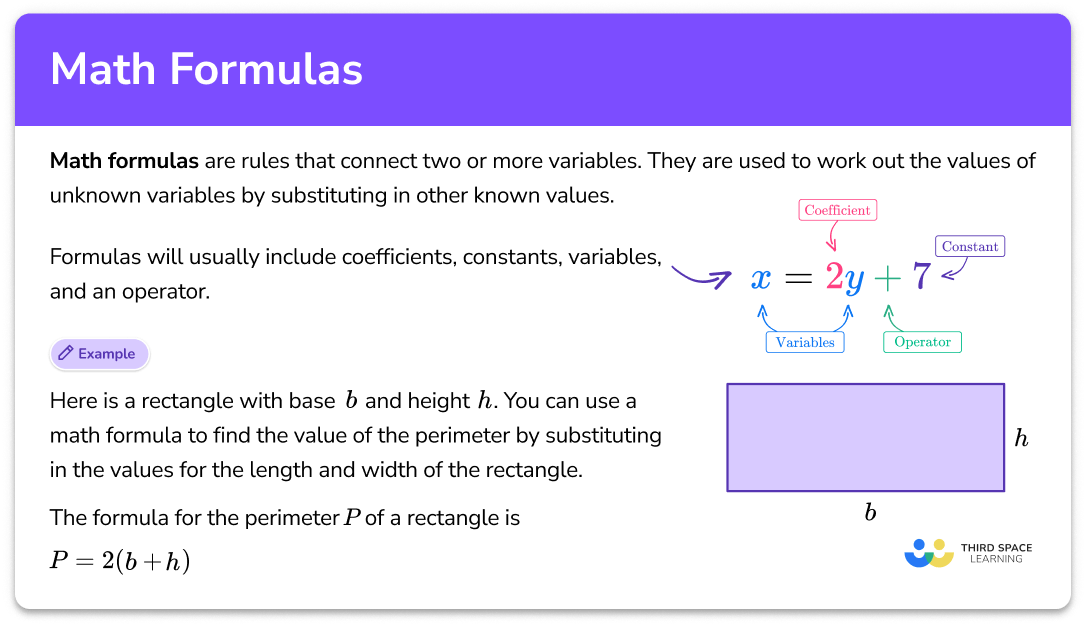 What are math formulas?