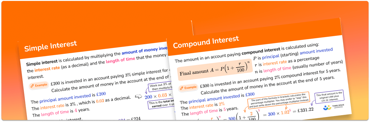 GCSE Revision Cards: Simple & Compound Interest