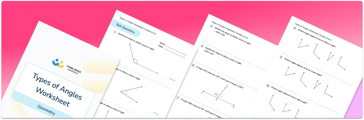 Types Of Angles Worksheet