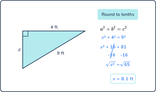 8th grade math problems right angle triangle problem 