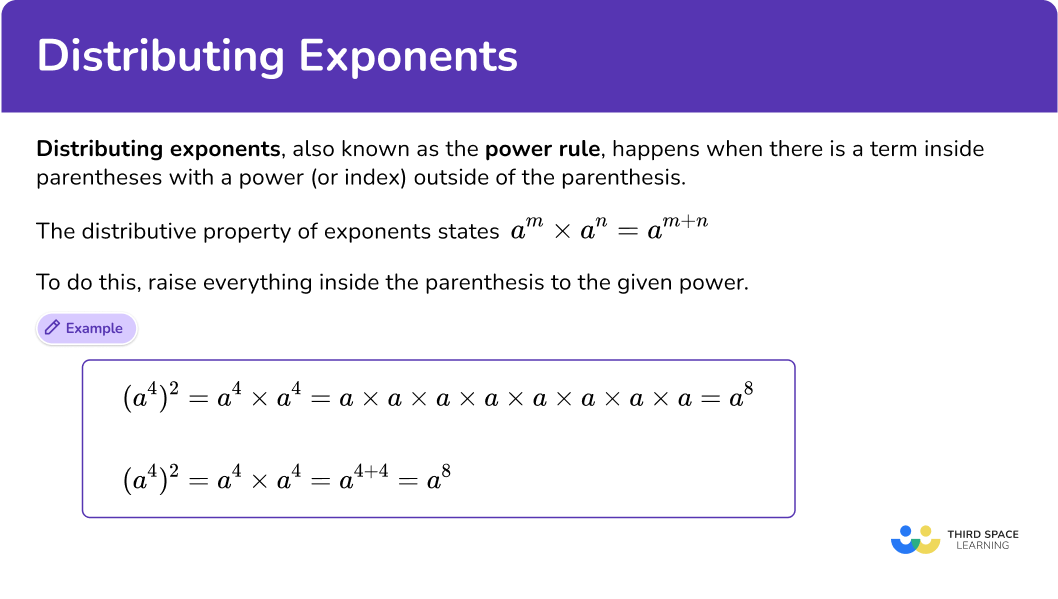 What is distributing exponents?