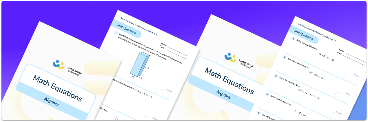 Math Equations Worksheet