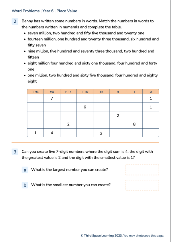 Year 6 word problems 