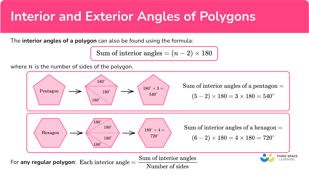 Interior And Exterior Angles Of Polygons Math Steps More Interior And Exterior Angles Of Polygons Math Steps More