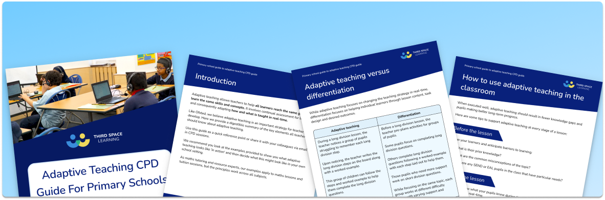 Adaptive Teaching CPD Guide For Primary Schools