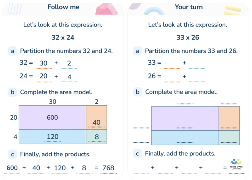 4th grade Third Space Learning lesson slide
