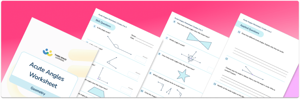 Free Acute Angle Worksheet