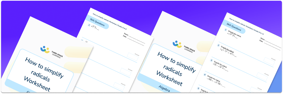 How To Simplify Radicals Worksheet