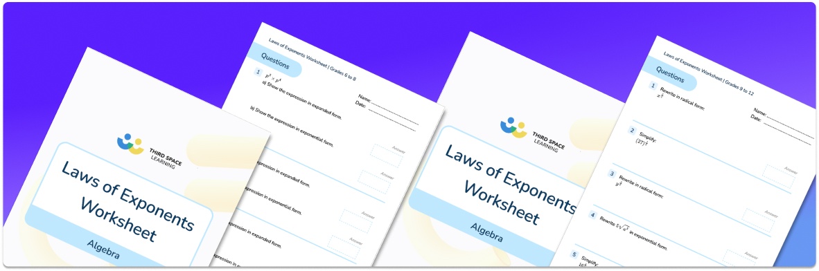 Laws Of Exponents Worksheet