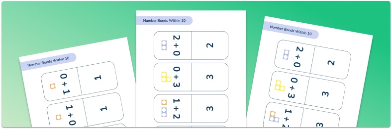 Math Flashcards Number Bonds Within 10