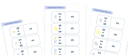 Math Flashcards Number Bonds Within 10