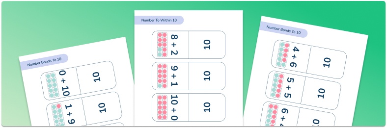 Math Flashcards Number Bonds To 10