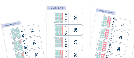 Math Flashcards Number Bonds To 20