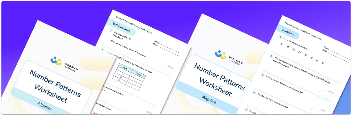 Number Patterns Worksheet