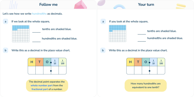 Third Space Learning Grade 4 Decimal notation for fractions with denominators of 100