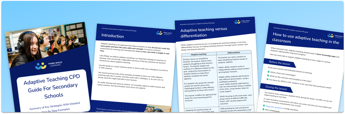 Adaptive Teaching CPD Guide For Secondary Schools