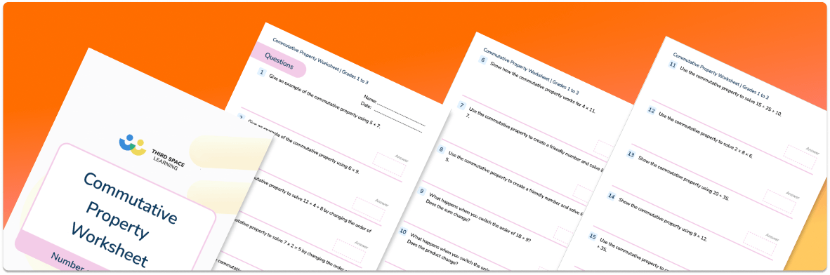 Commutative Property Worksheet