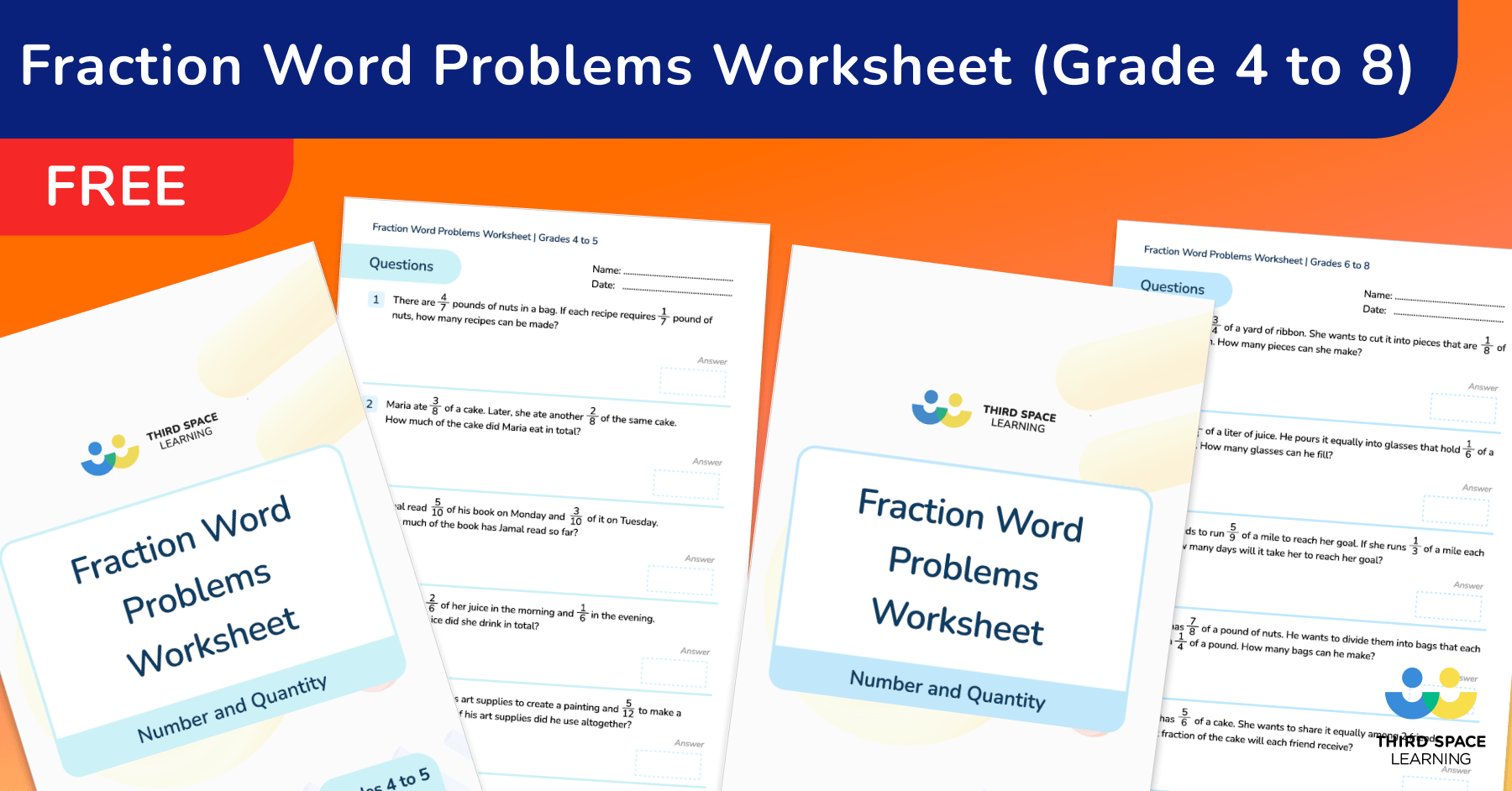 Fraction Word Problems Worksheet