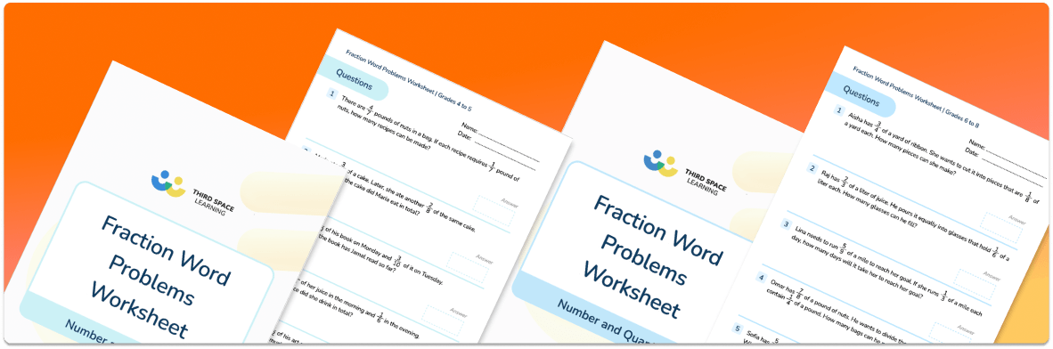 Fraction Word Problems Worksheet