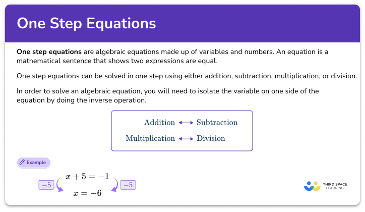 One step equations