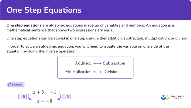One Step Equations - Math Steps, Examples & Questions