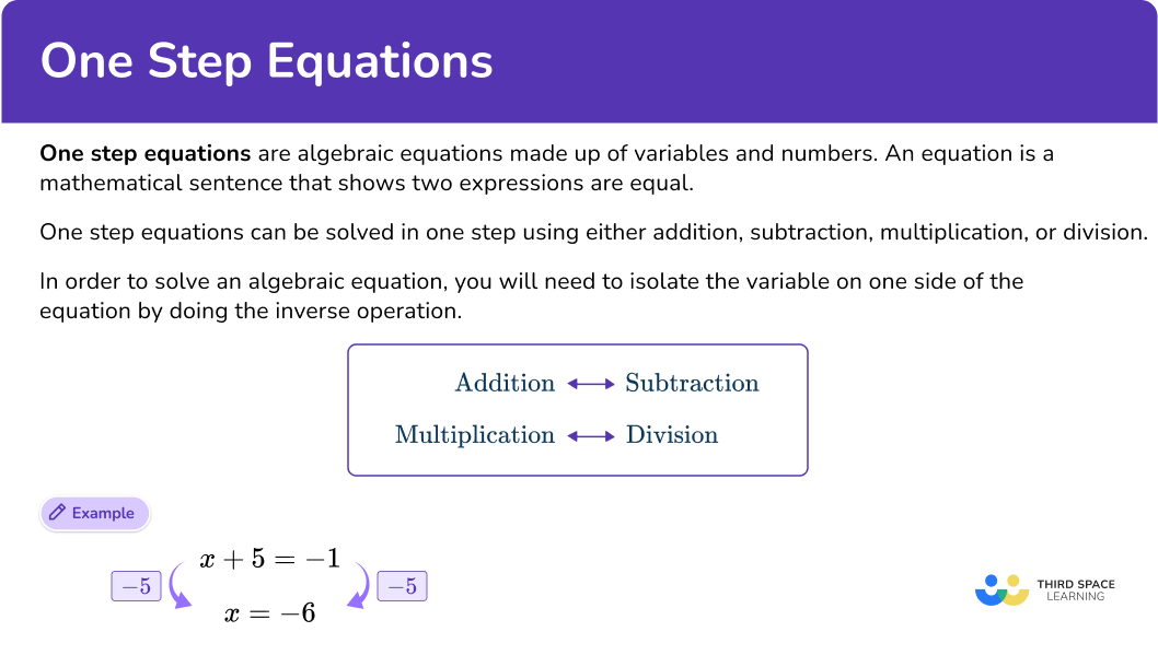 What is one step equations?