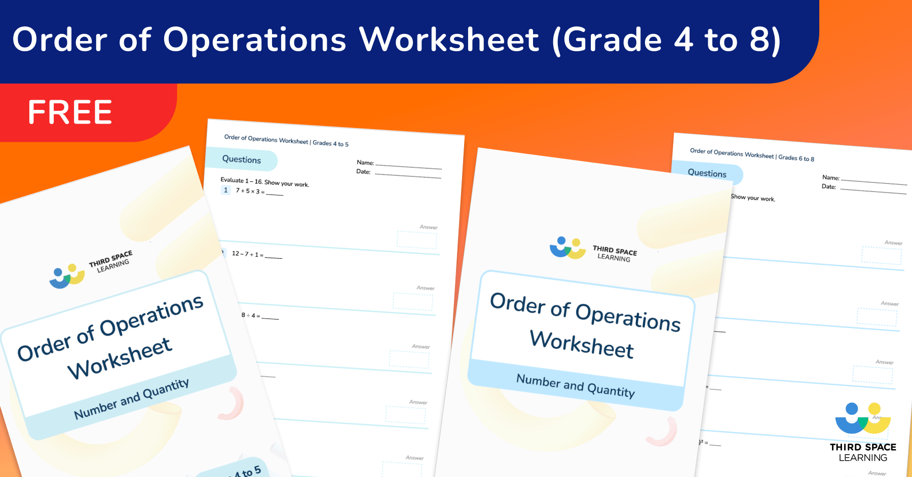 Order Of Operations Worksheet