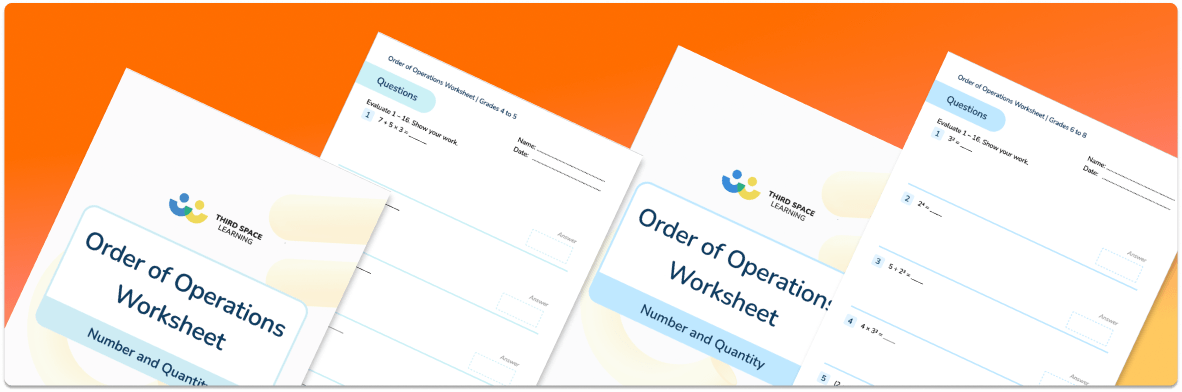 Order Of Operations Worksheet