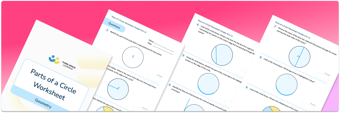 Parts Of A Circle Worksheet