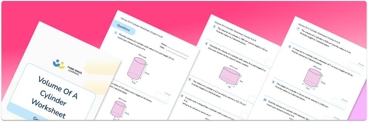 Volume Of A Cylinder Worksheet