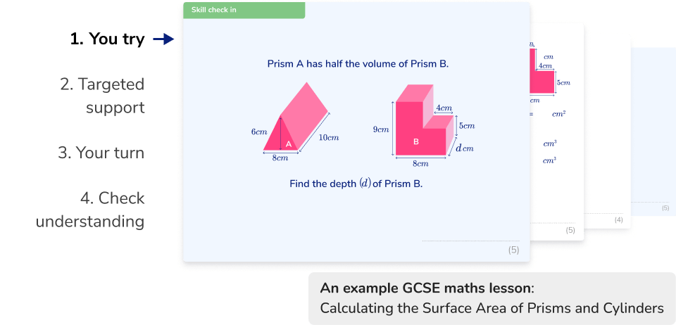 Structured, scaffolded GCSE maths lessons