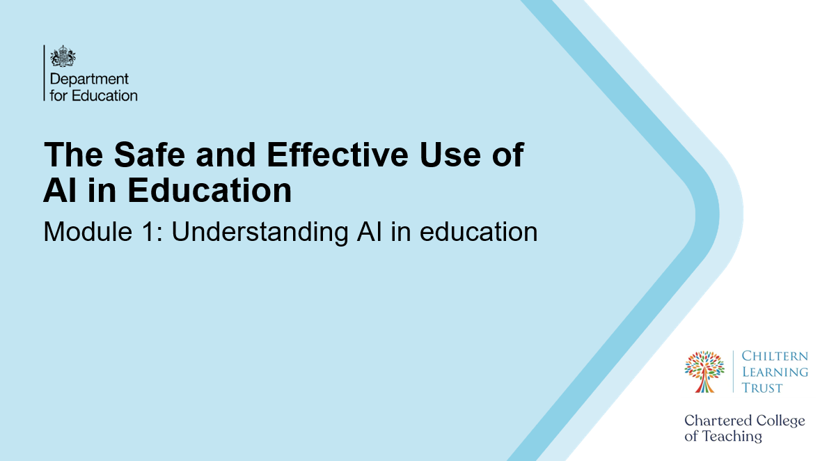 The safe and effective use of AI in education DfE materials 