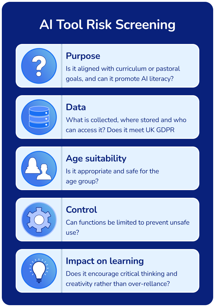 AI tool risk screening for AI literacy