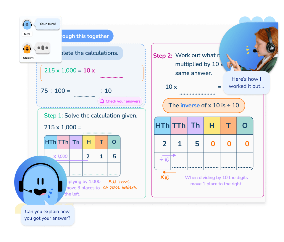 Third Space Learning AI tutoring with Skye