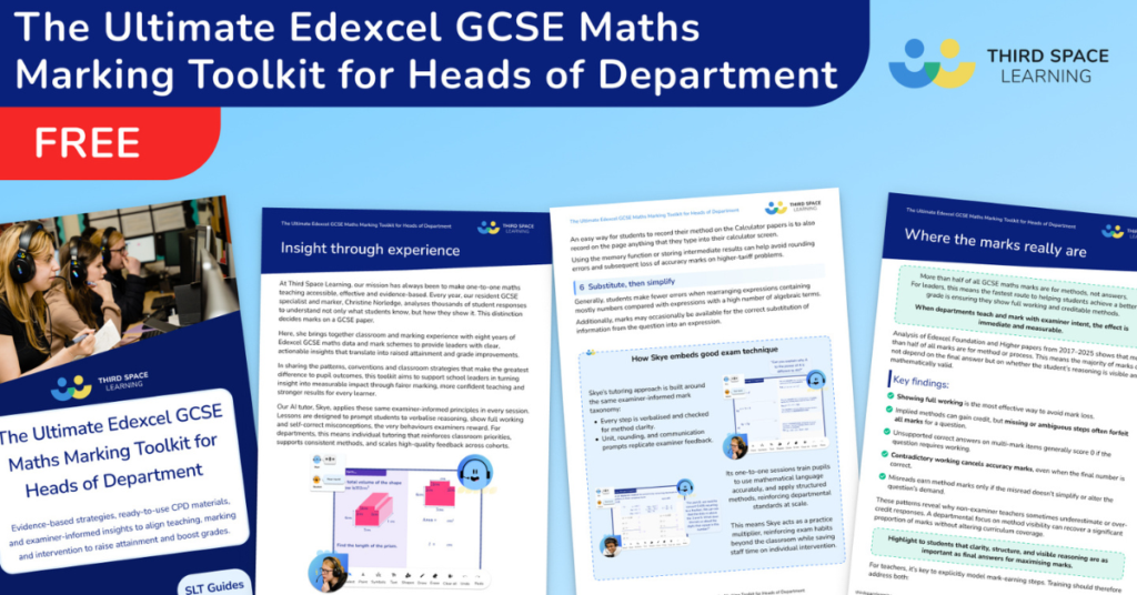 GCSE Maths Mark Schemes: A Toolkit for Heads of Department