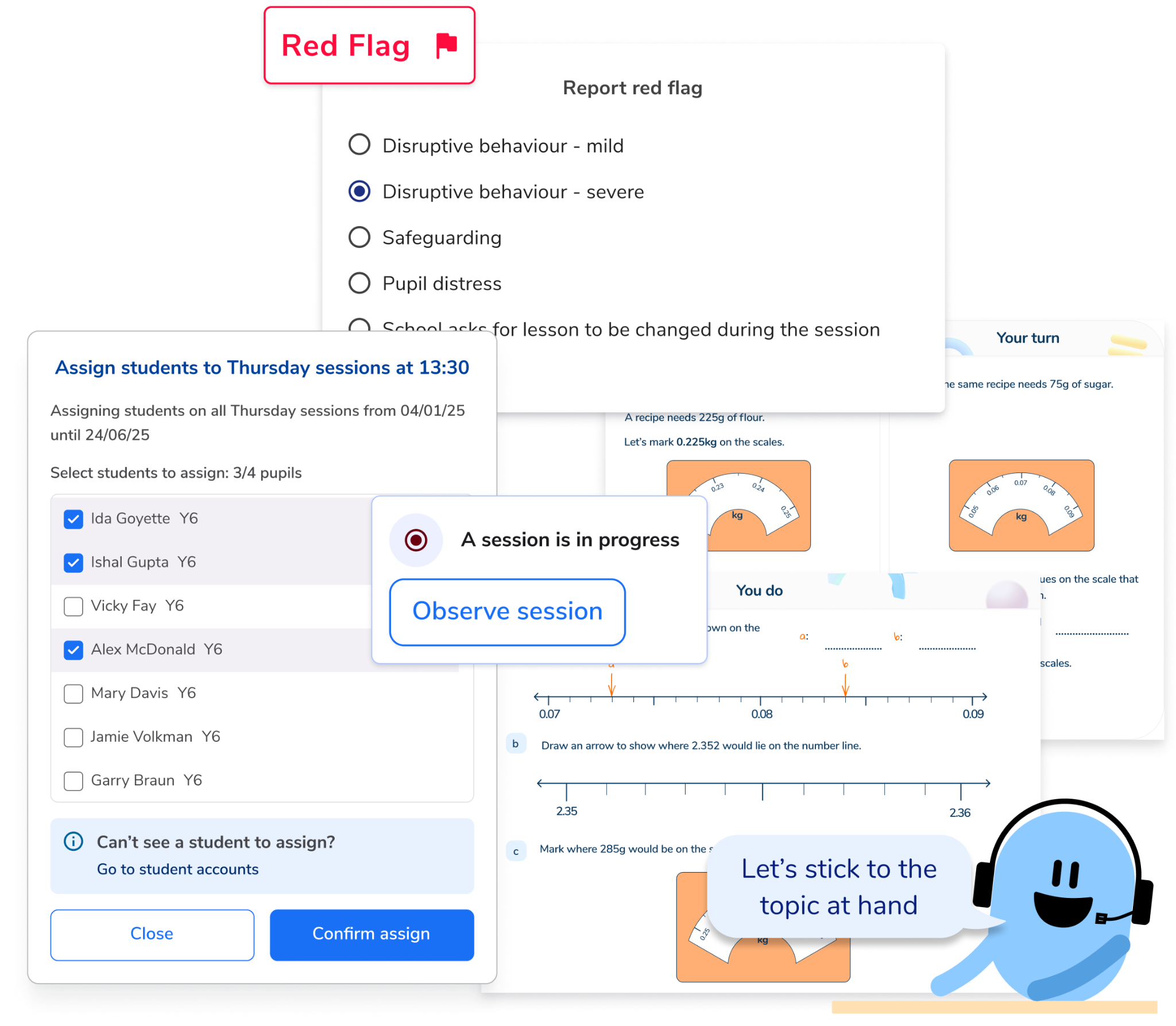 Red flag process with AI tutor Skye