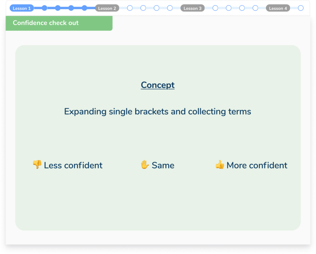 Confidence check for a maths GCSE revision lesson 