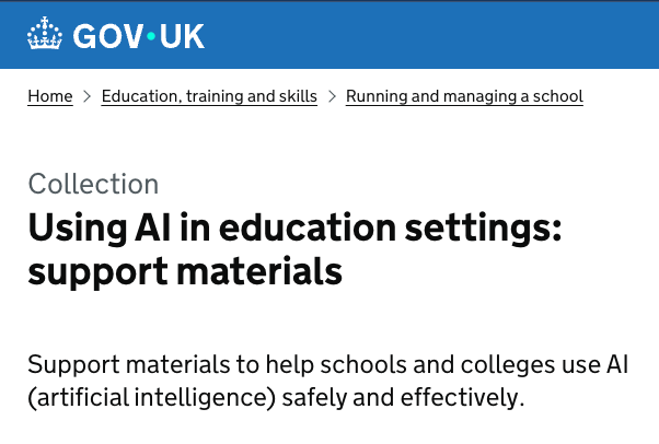 Gov.UK AI training course for school leaders 