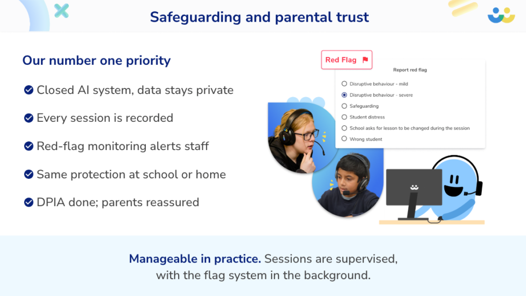 Safeguarding with AI tutoring