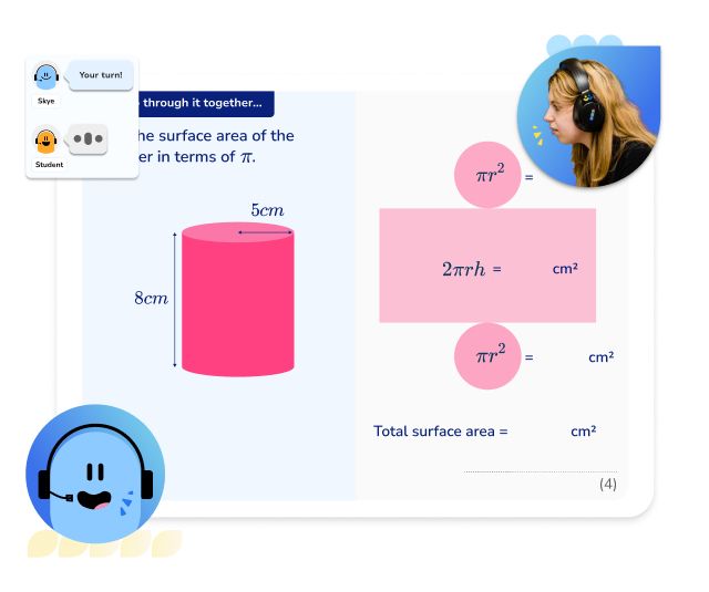 GCSE maths tutoring lesson with AI tutor Skye